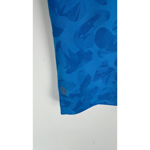 Adidas Prisma Print Golf Polo Shirt Mens Large Pulse Super Blue HK6853 Stretch - Picture 9 of 10